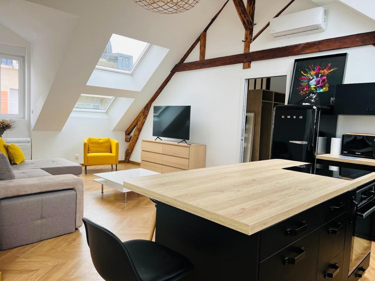 Elegant T4 Centre Reims/Parking Prive Apartamento Exterior foto